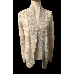 Marked Cream Knitted & Knotted Soubrette Marled Sequin Cardigan size S